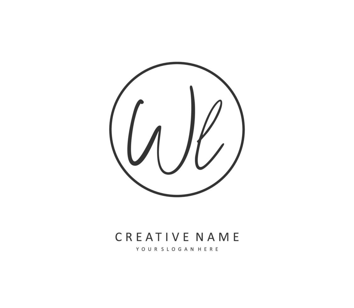 WL Initial letter handwriting and  signature logo. A concept handwriting initial logo with template element. vector