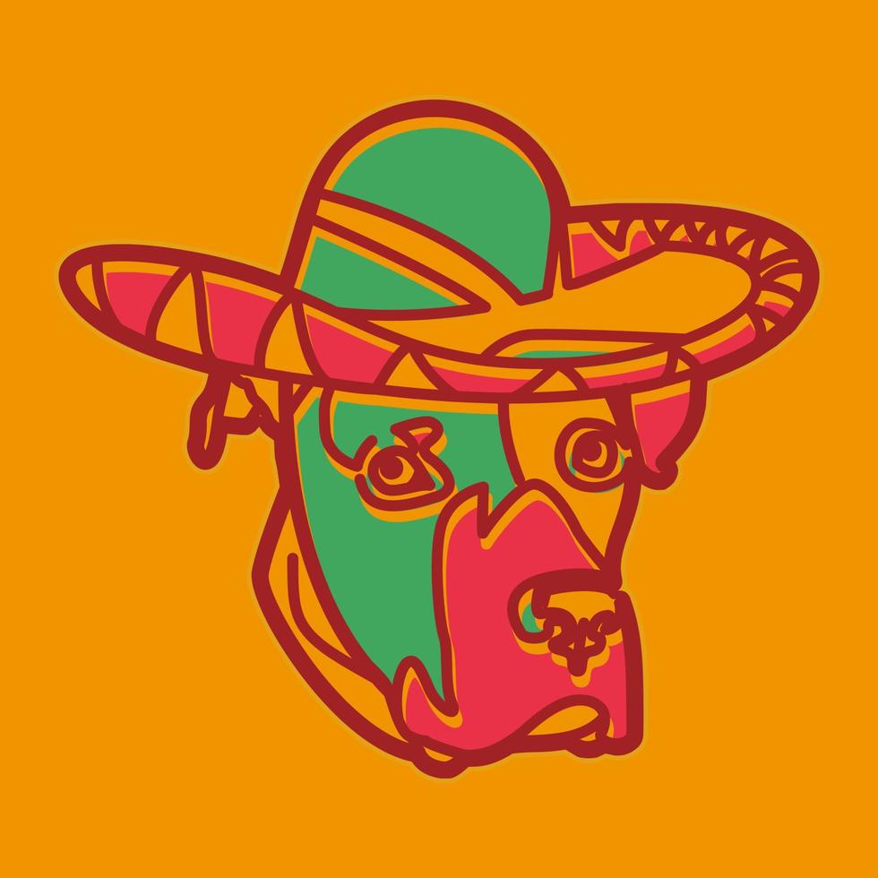 Mexican dog wears sombrero 22128564 Vector Art at Vecteezy