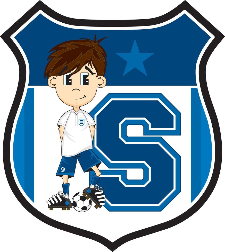 S is for Soccer Player - Alphabet Learning Educational Sports Illustration vector