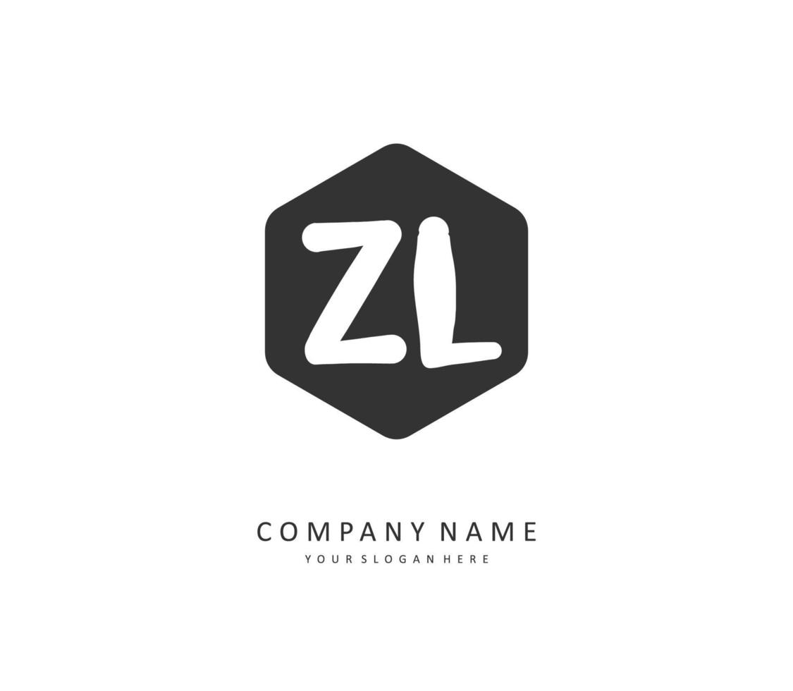 zl inicial letra escritura y firma logo. un concepto escritura inicial logo con modelo elemento. vector