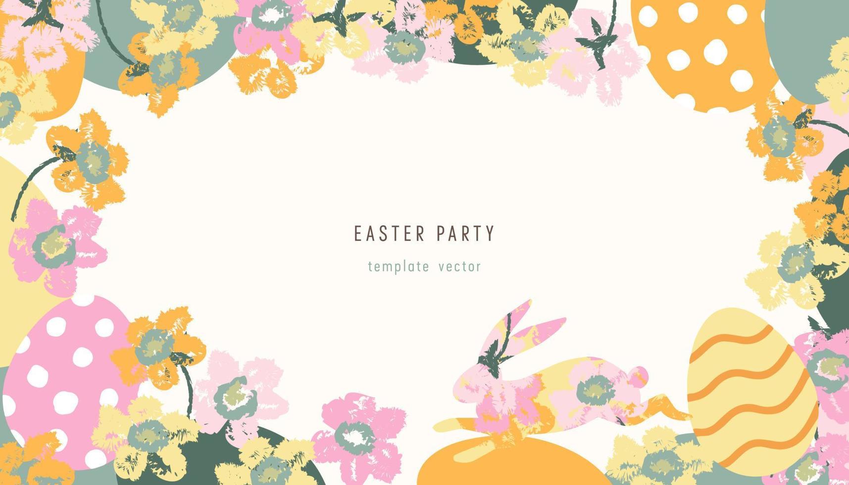 Happy easter decoration background. Easter elements decoration frame