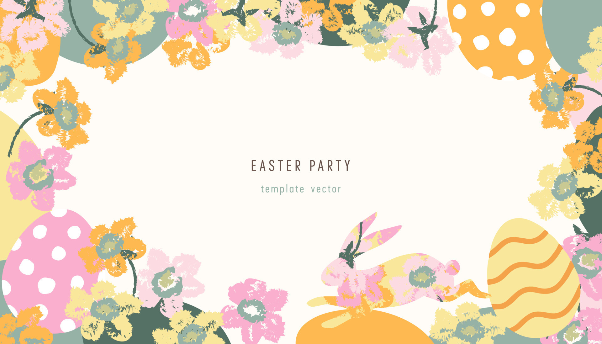 Happy easter decoration background. Easter elements decoration frame