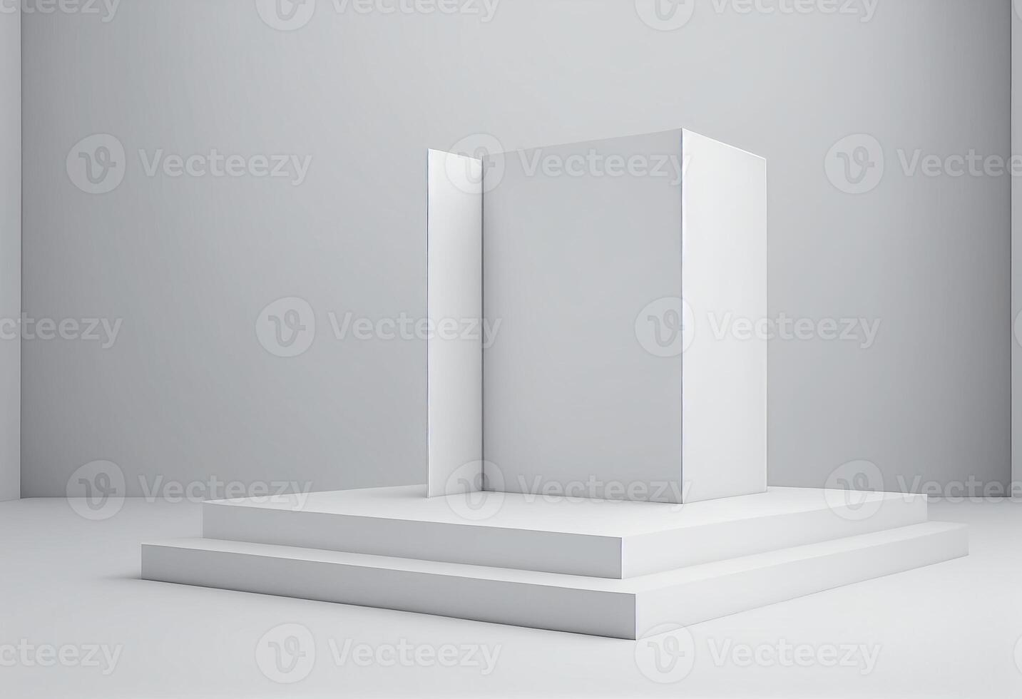 Abstract 3d podium for product presentation with geometric shapes, Empty round podium,Platforms for product presentation.. photo