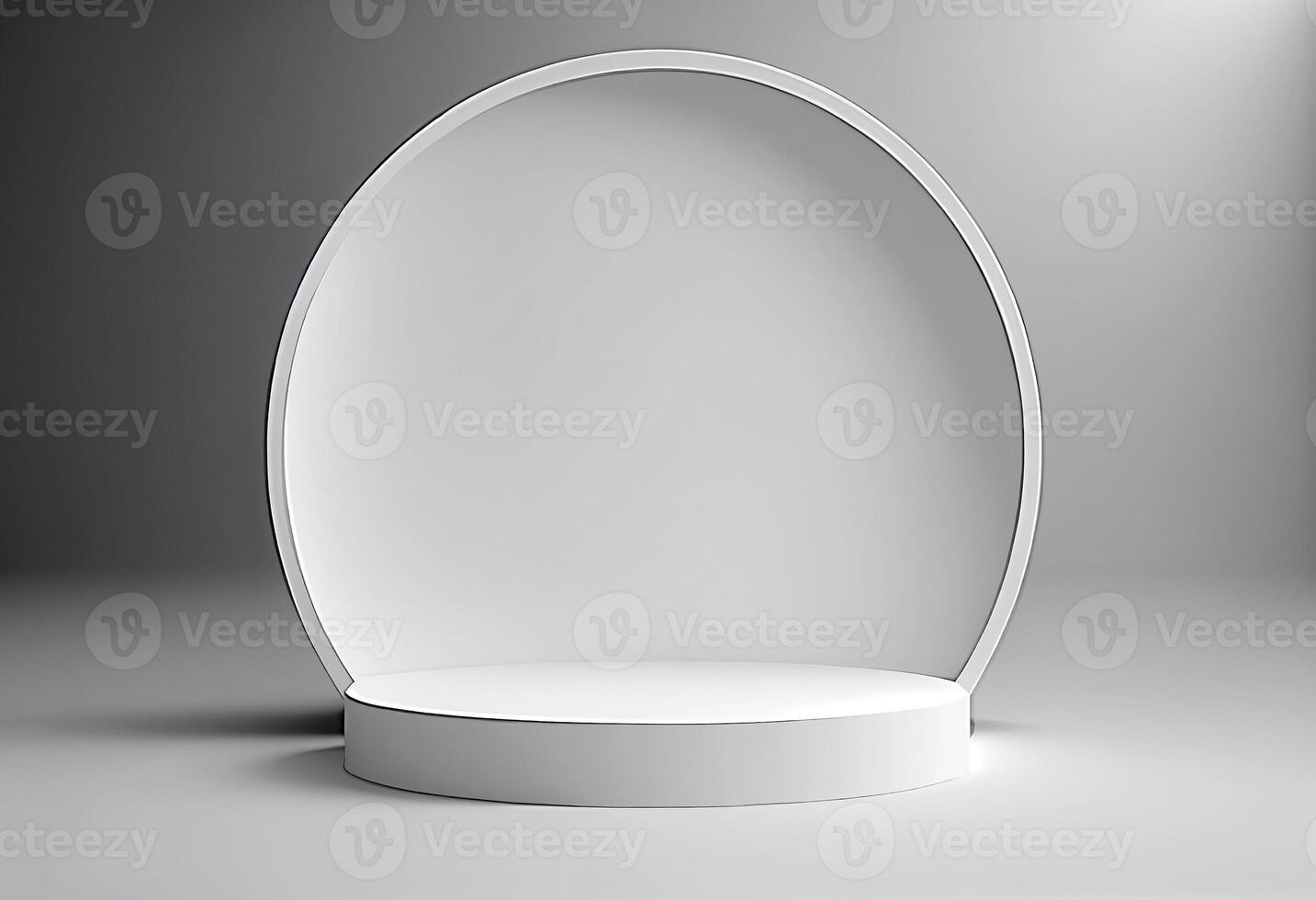 Abstract 3d podium for product presentation with geometric shapes, Empty round podium,Platforms for product presentation.. photo