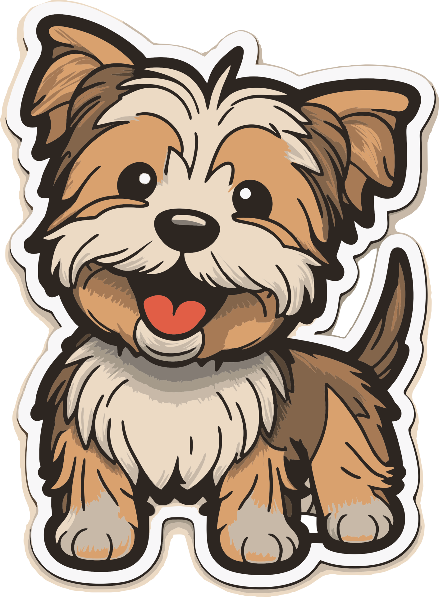 happy dog sticker cartoon style design 22128815 PNG