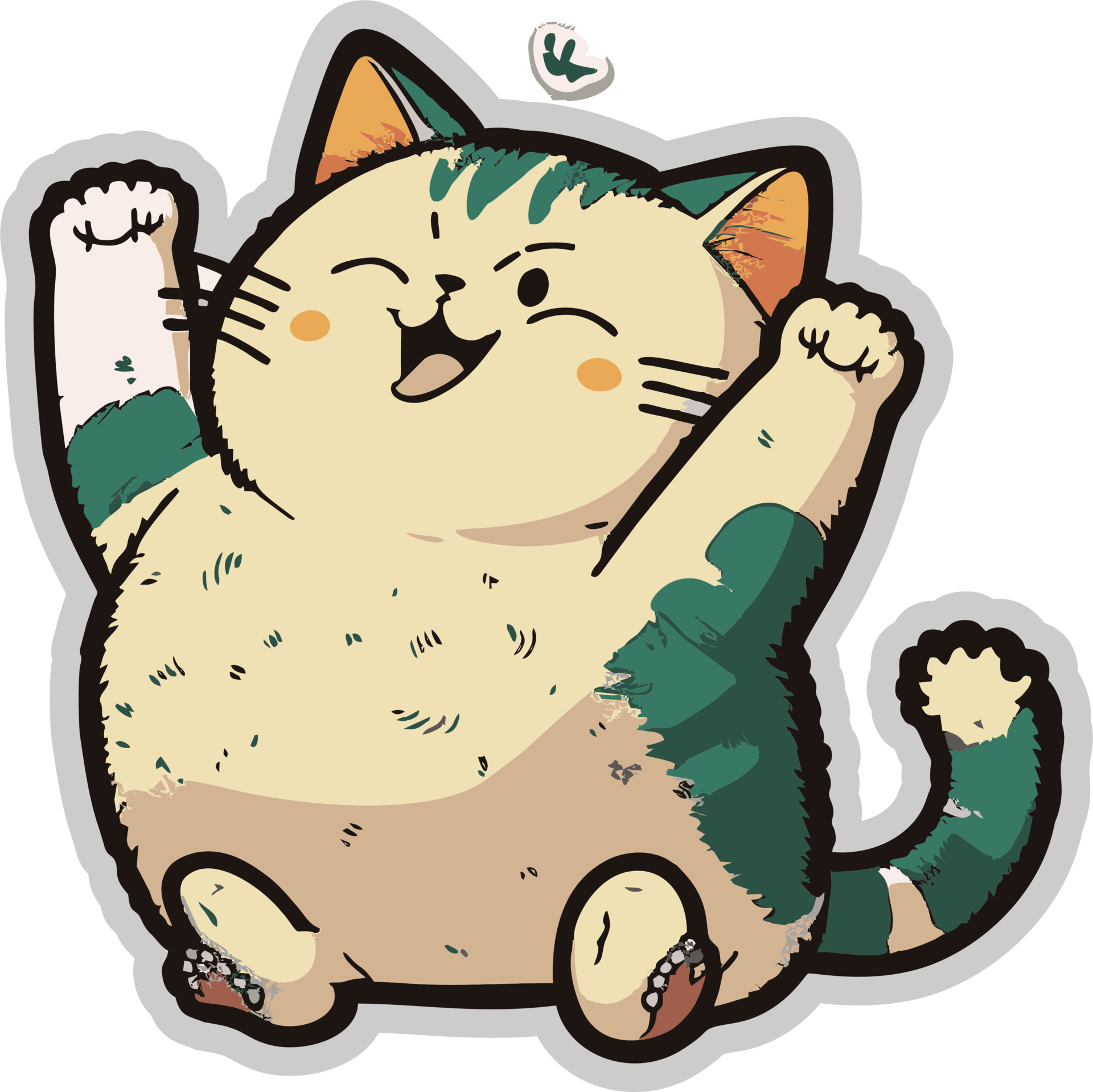 Cabeça De Gato Kawaii Adesivos PNG , Cabeça, Amarelo, Fofa Imagem