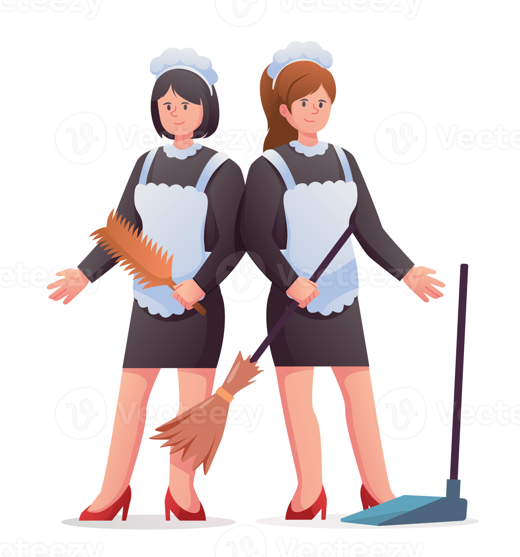 Character housekeeper in black maid uniform 22128938 PNG