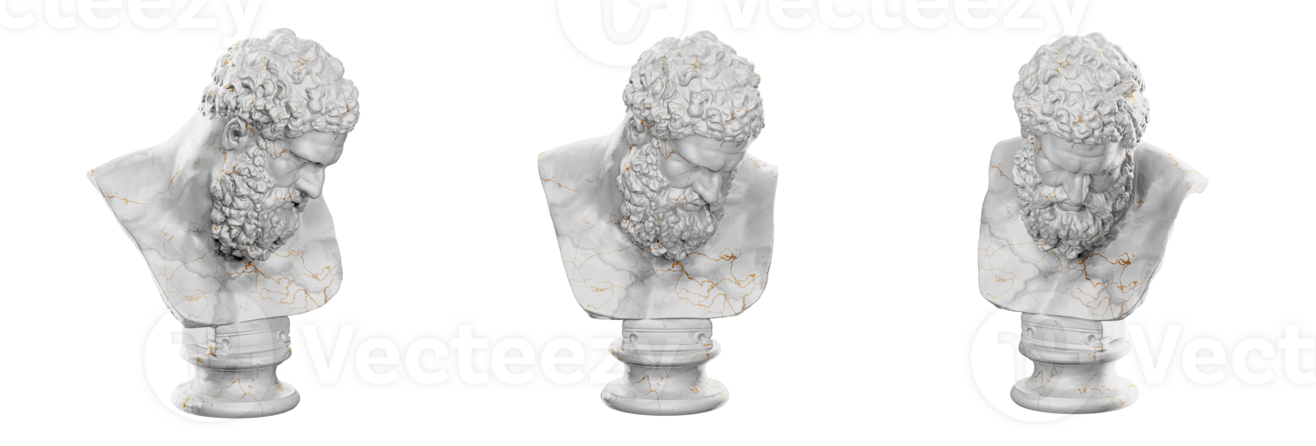 Magnificent 3D render of the Farnese Hercules bust png
