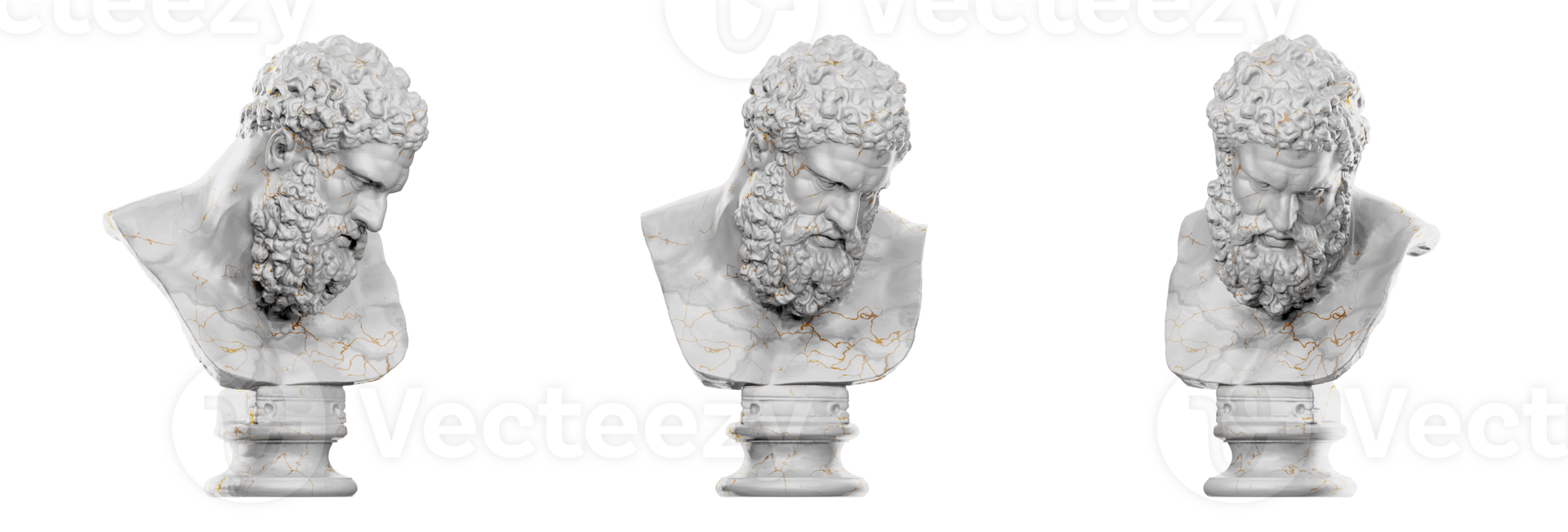 Magnificent 3D render of the Farnese Hercules bust png