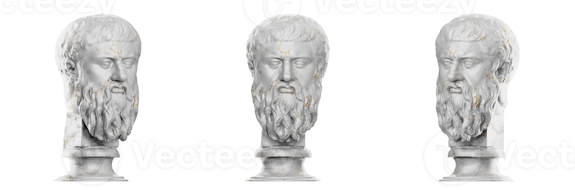 Immerse yourself in the timeless beauty of Plato's statue in stunning 3D render png