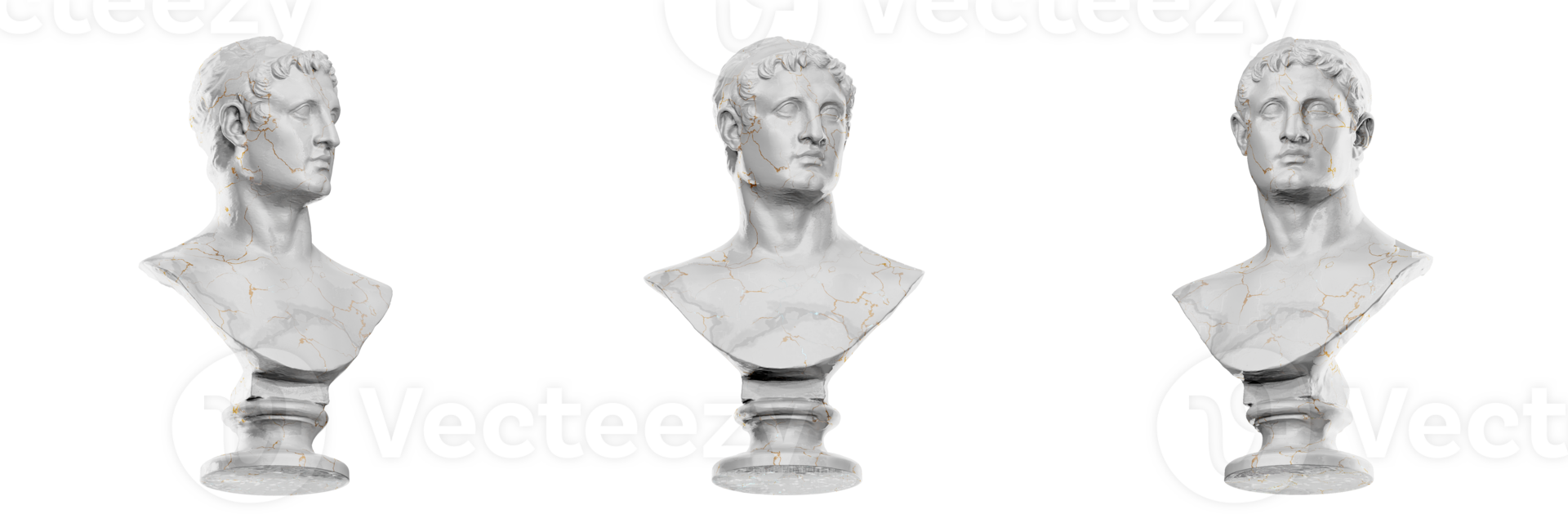 Ptolemy II Philadelphus statue in exquisite 3D render png