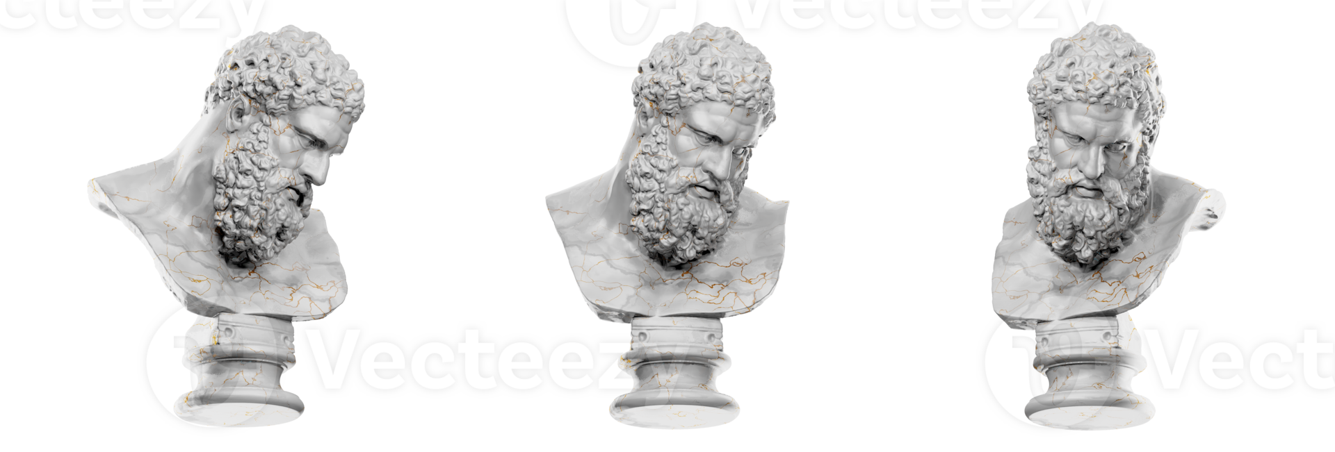 Magnificent 3D render of the Farnese Hercules bust png