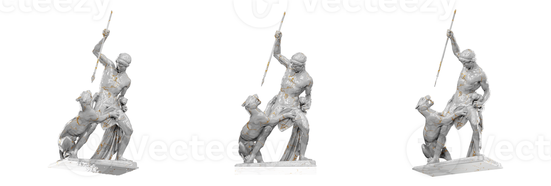 3d le rendu de le panthère chasseur sculpture par ja Jerichau, établi en utilisant mixeur. cette très détaillé et précis représentation est parfait pour tout conception projet. png