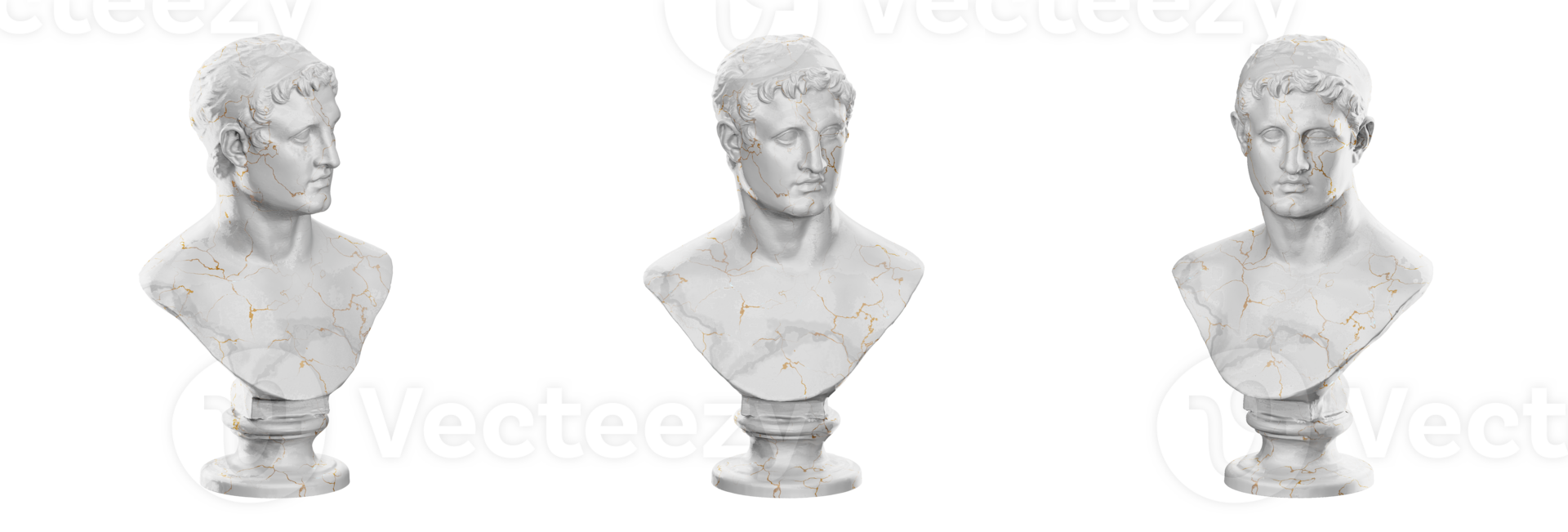 Ptolemy II Philadelphus statue in 3D render png