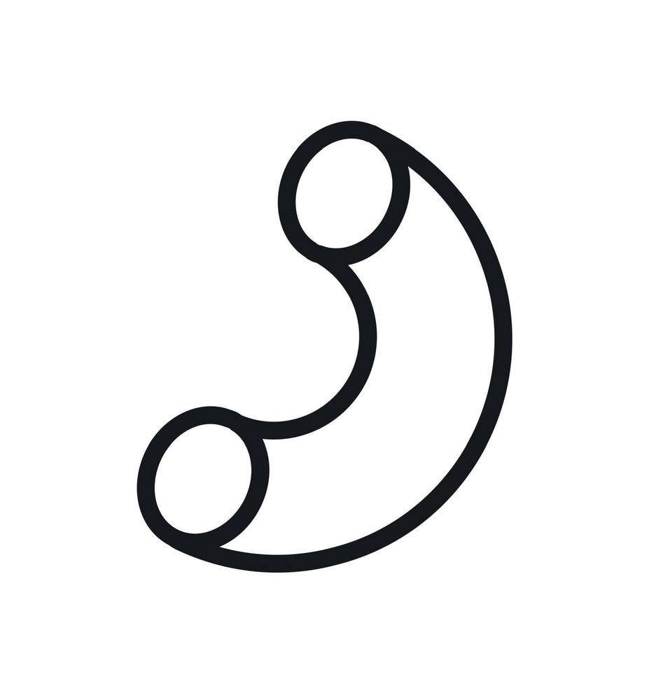 Pasta pipe icon. Vector illustration.