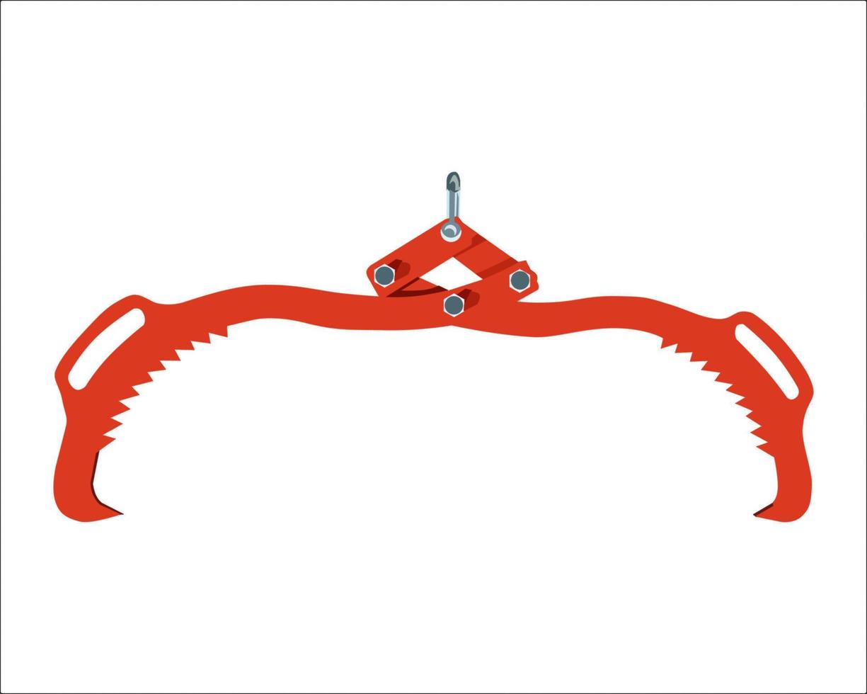 Vector Illustration Timberjack log lifter tools isolated on white background. Carpentry hand tools for felling and logging.
