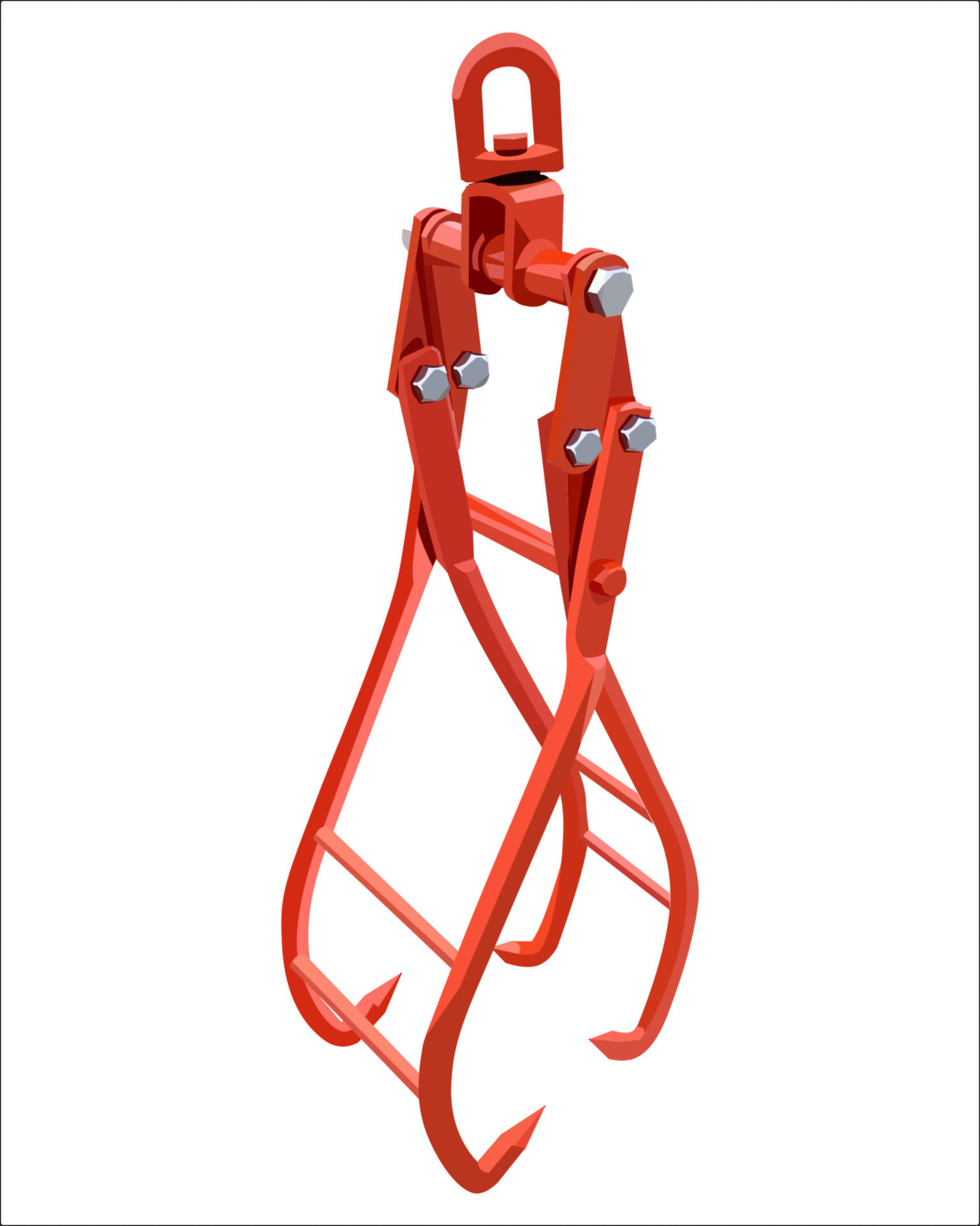 Vector Illustration Timberjack log lifter tools isolated on white