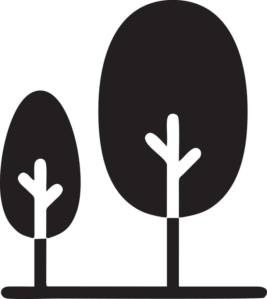 Tree icon symbol image vector, illustration of the tree botany in black image vector