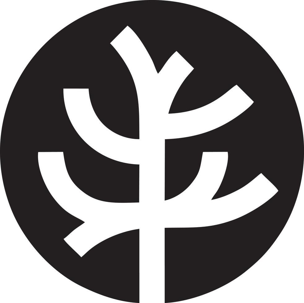 Tree icon symbol image vector, illustration of the tree botany in black image vector