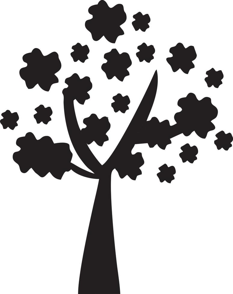 Tree icon symbol image vector, illustration of the tree botany in black image vector