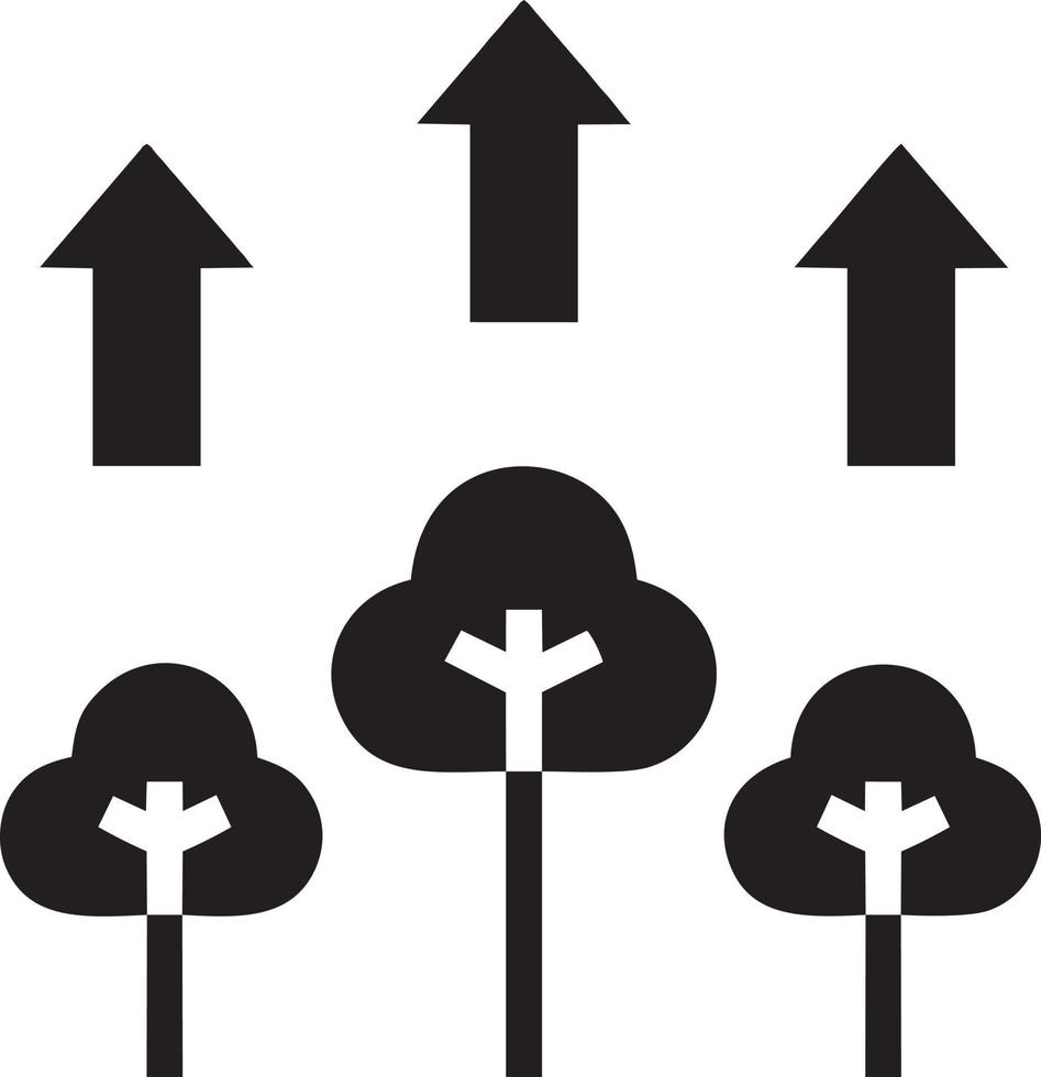 Tree icon symbol image vector, illustration of the tree botany in black image vector