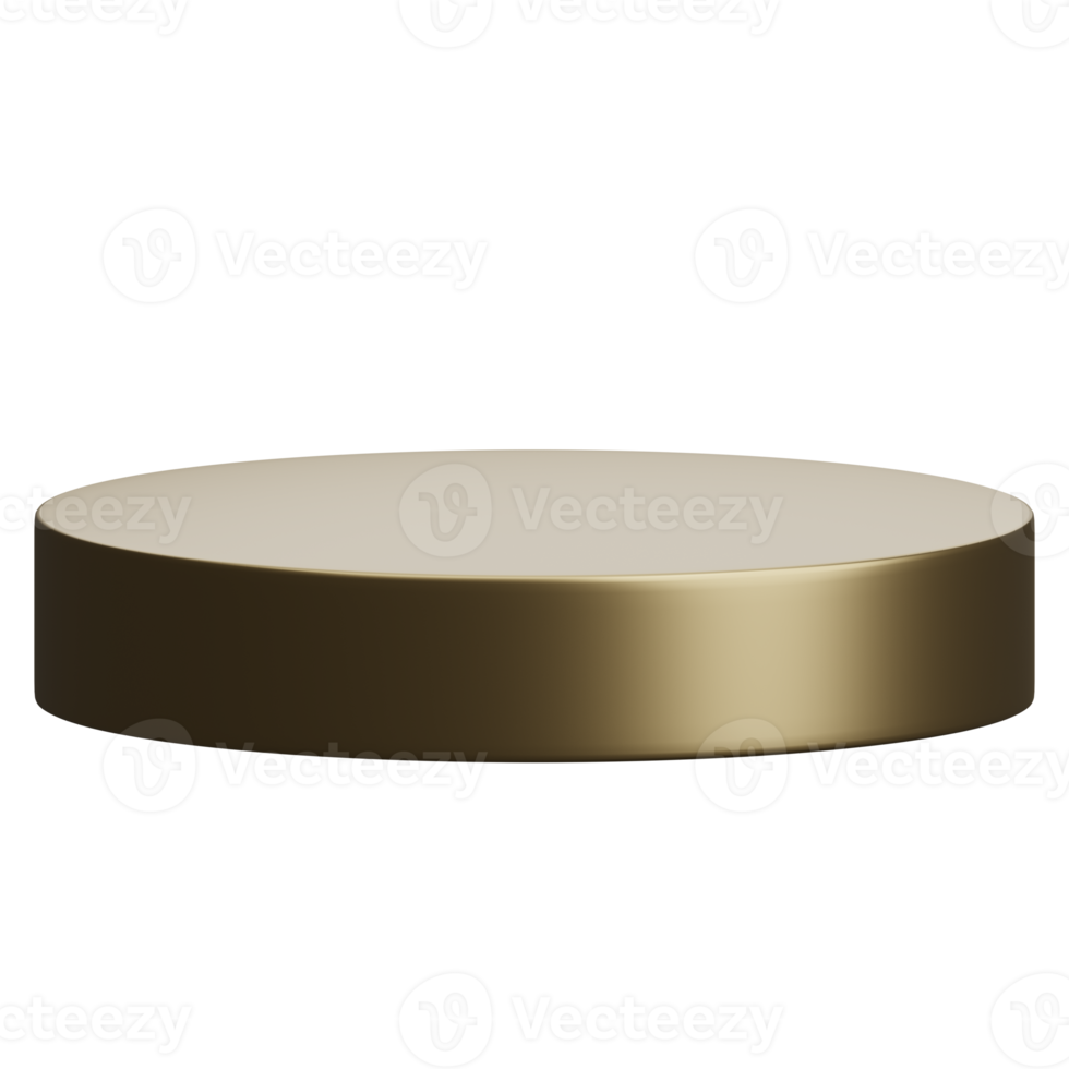 3d render of empty gold luxury podium product display element png