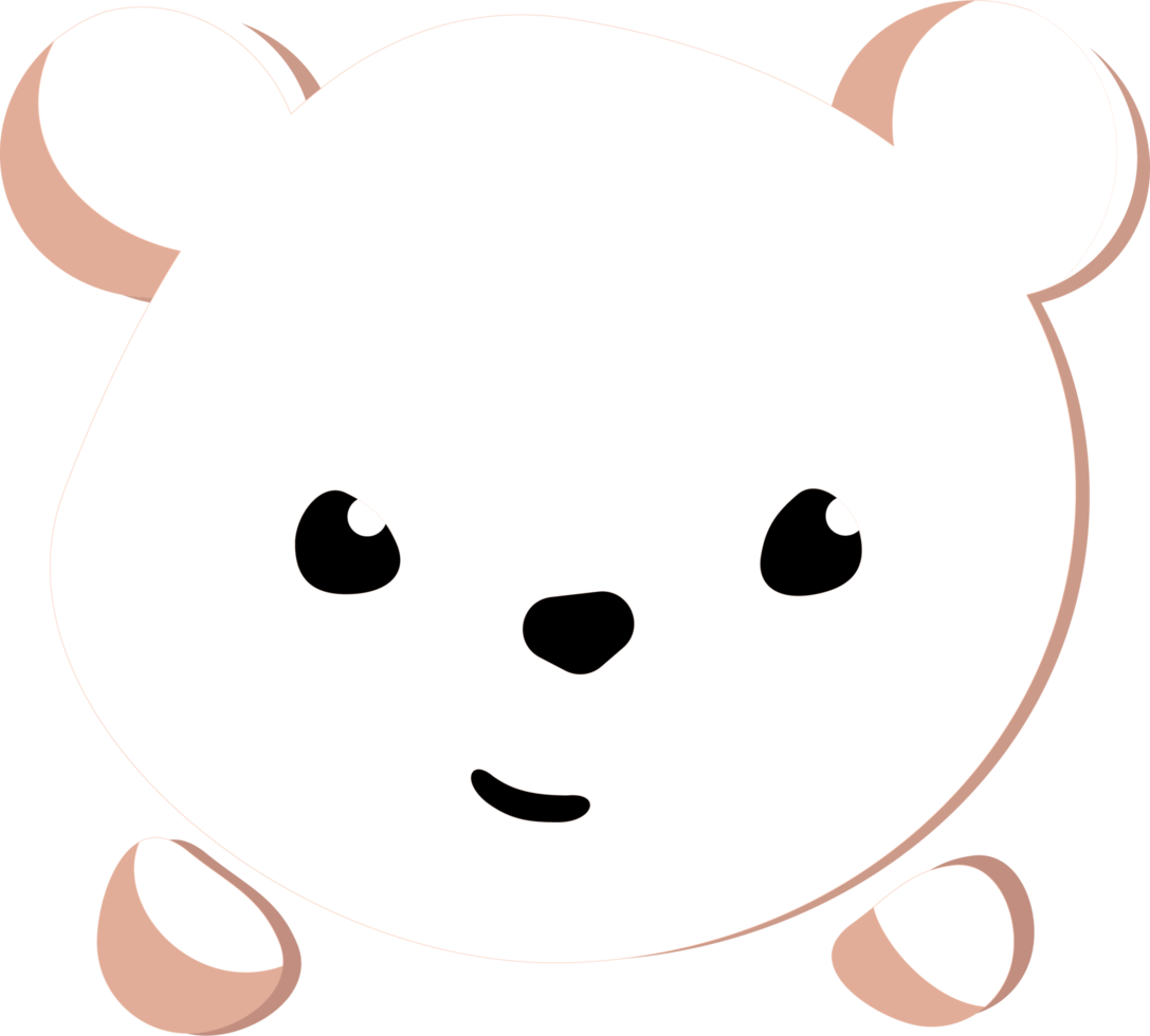 A cartoon shape of a teddy bear's face, suitable for making patterns, children's books, or mugs png