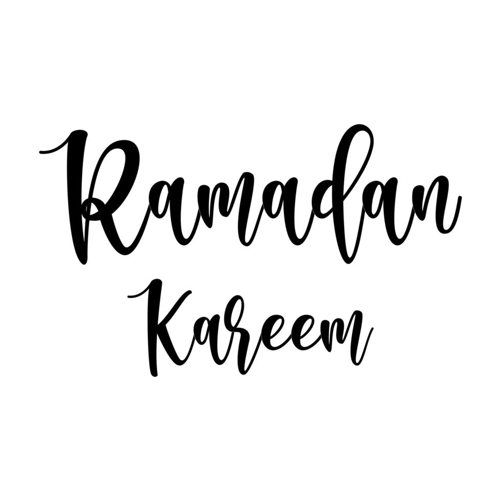 The phrase Ramadan Kareem in black png