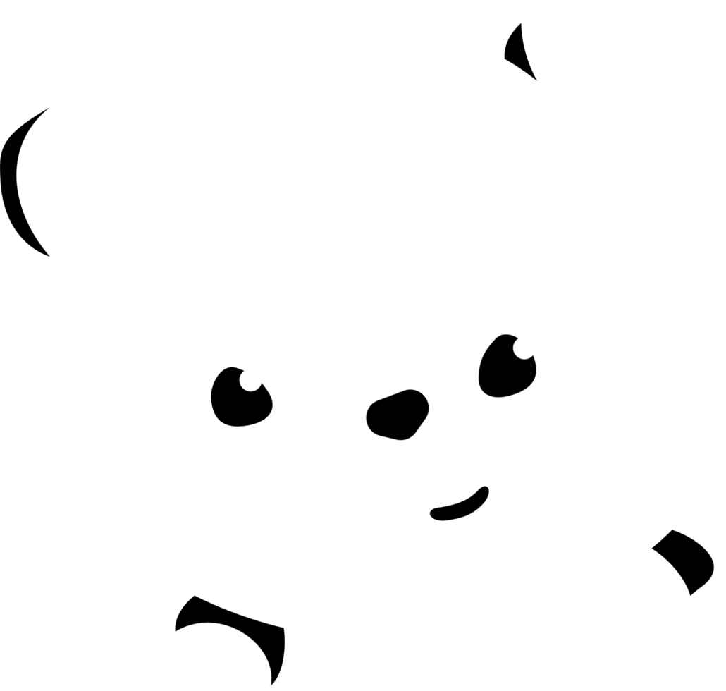 A cartoon shape of a teddy bear's face, suitable for making patterns, children's books, or mugs png