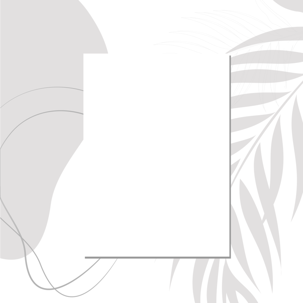 Background of tropical plant leaves in light gray png