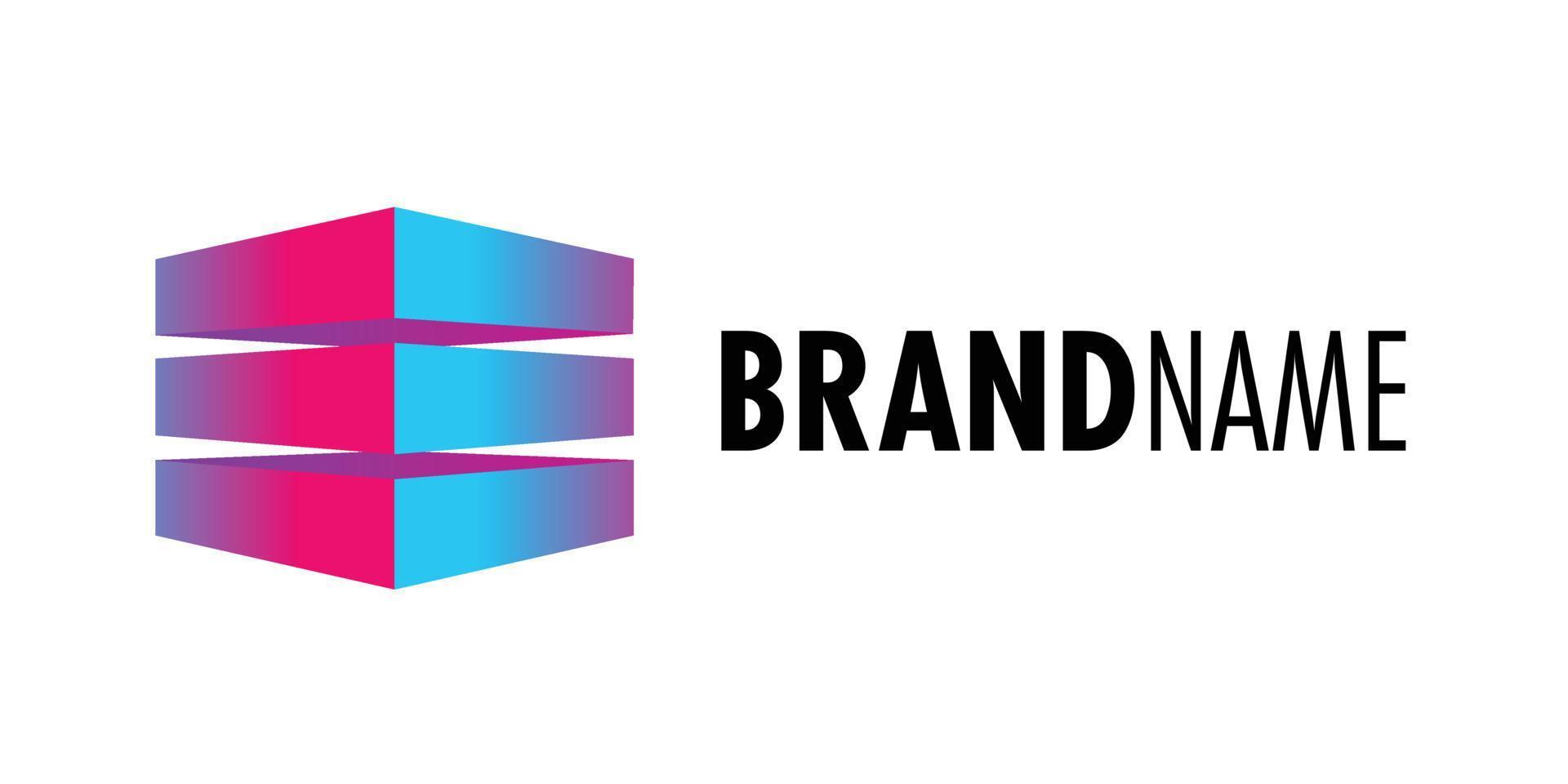 Logo design. A cube in a perspective image, consisting of three elements vector