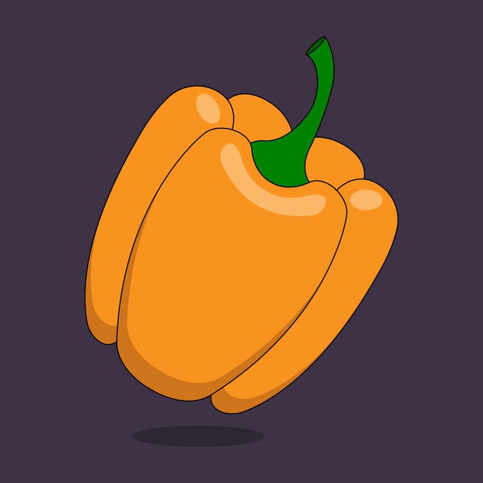 Fresco naranja pimienta con vector ilustración.