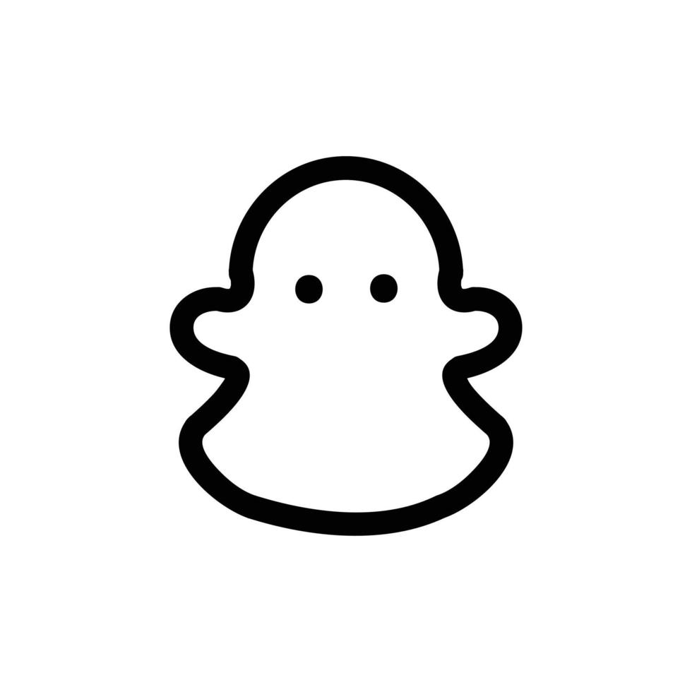 Snapchat Vector Icon, Outline style, isolated on white Background.