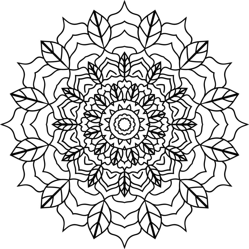 Arábica figura mandala flor negro y blanco ornamental mandala modelo diseño vector