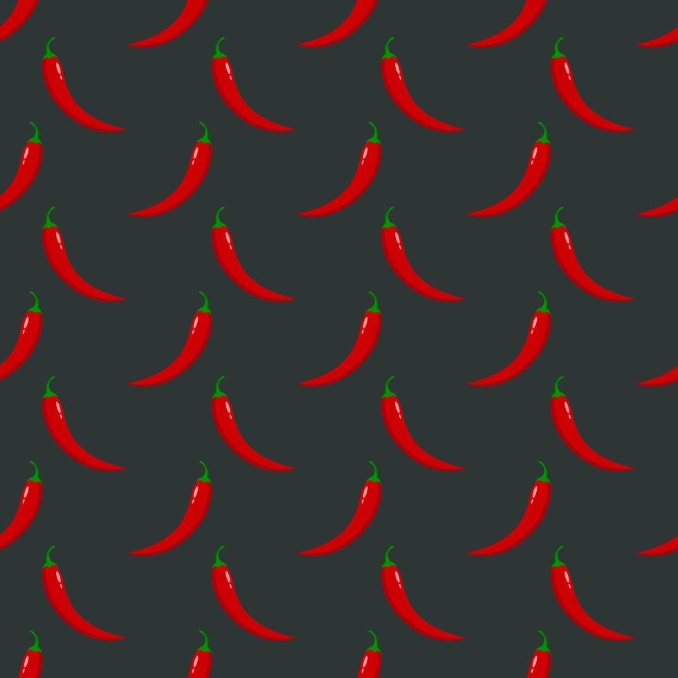 Red hot chili peppers seamless pattern. vector