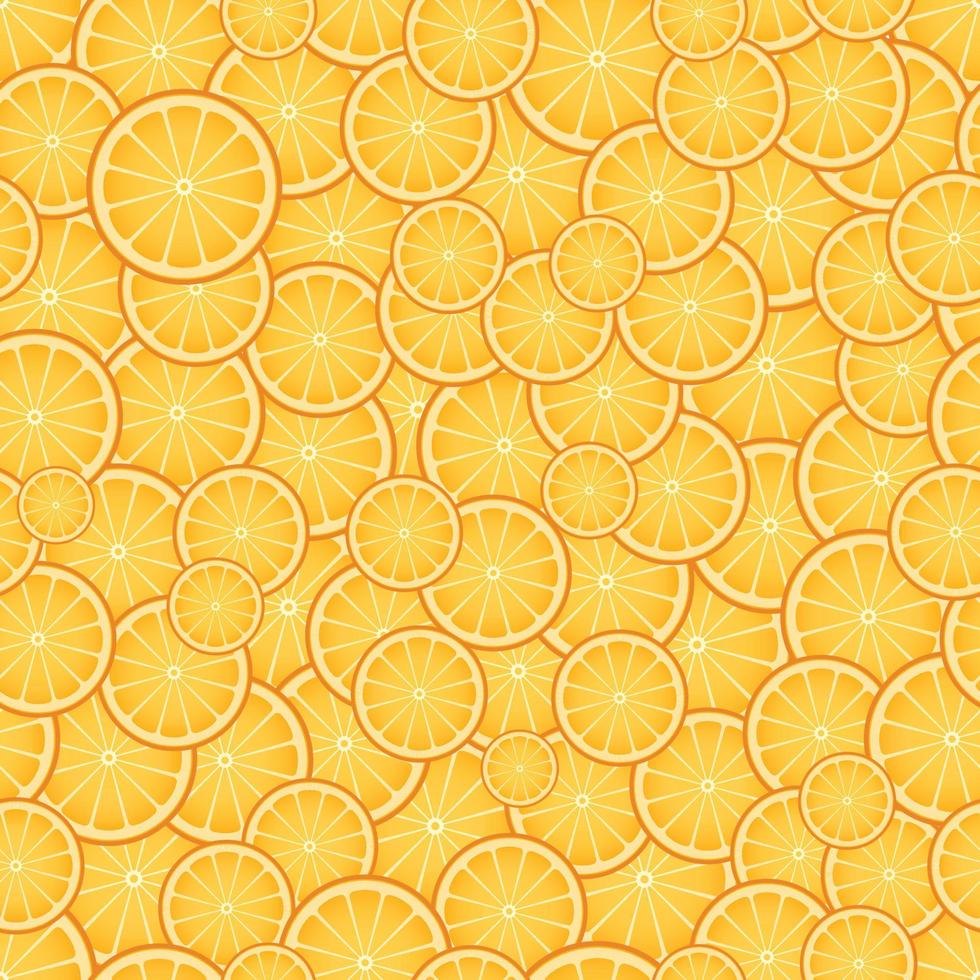 Sliced orange seamless pattern, exotic fruits vector background.