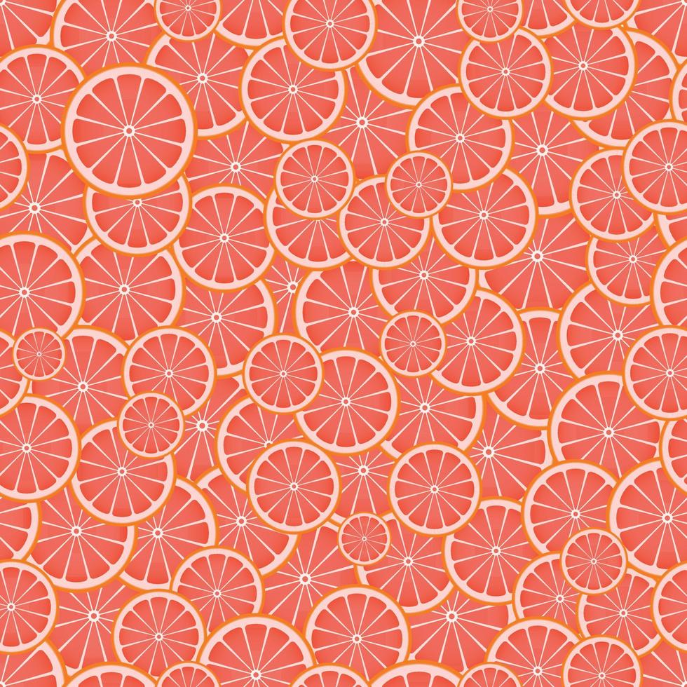 sin costura modelo con rosado pomelo rebanadas vector