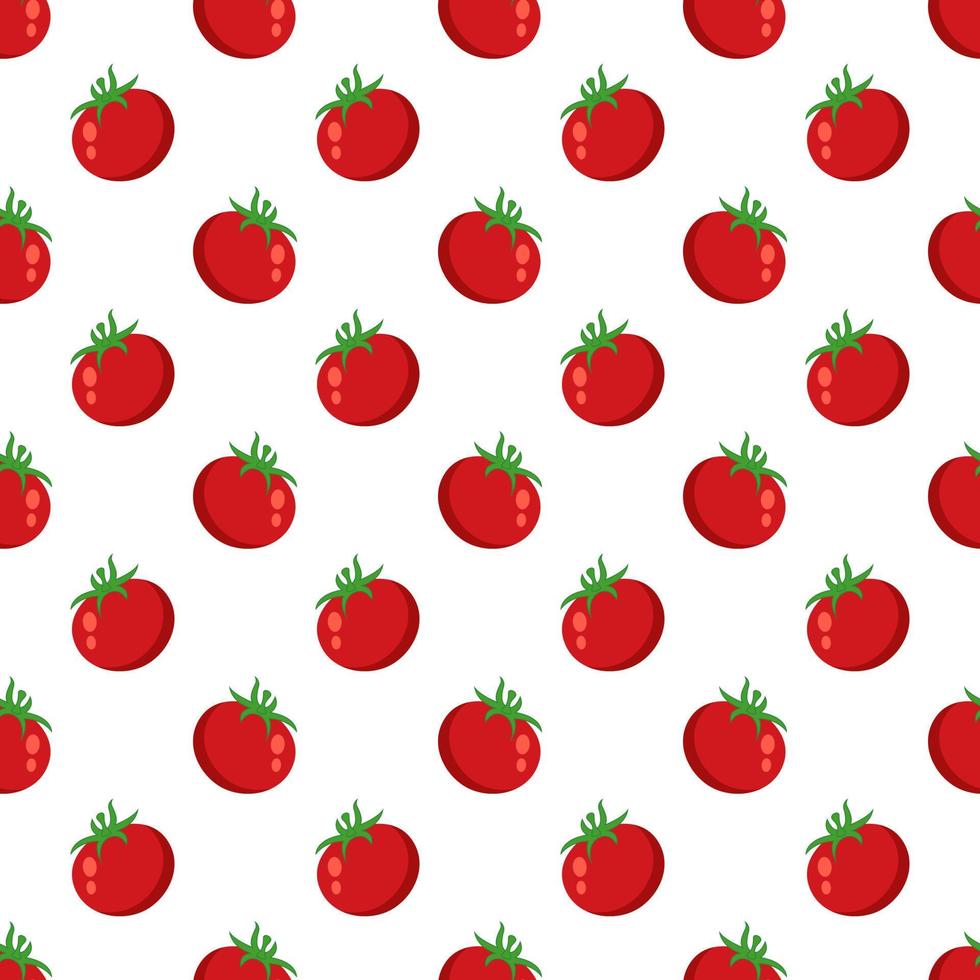 Seamless pattern with tomatoes vector graphics.