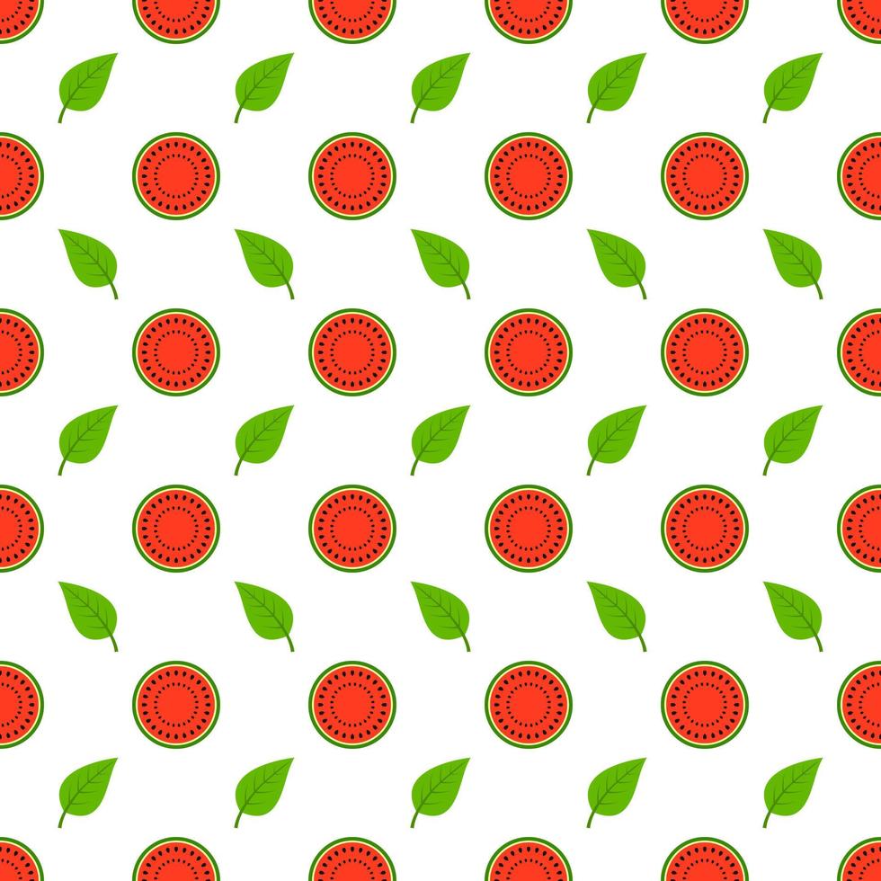 Seamless pattern with watermelons on white background. vector