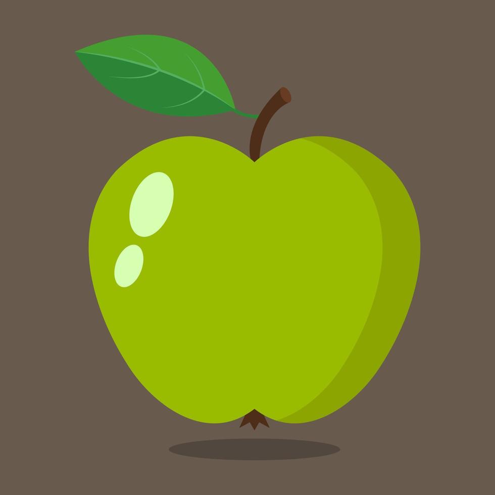 Green apple isolated on background. vector