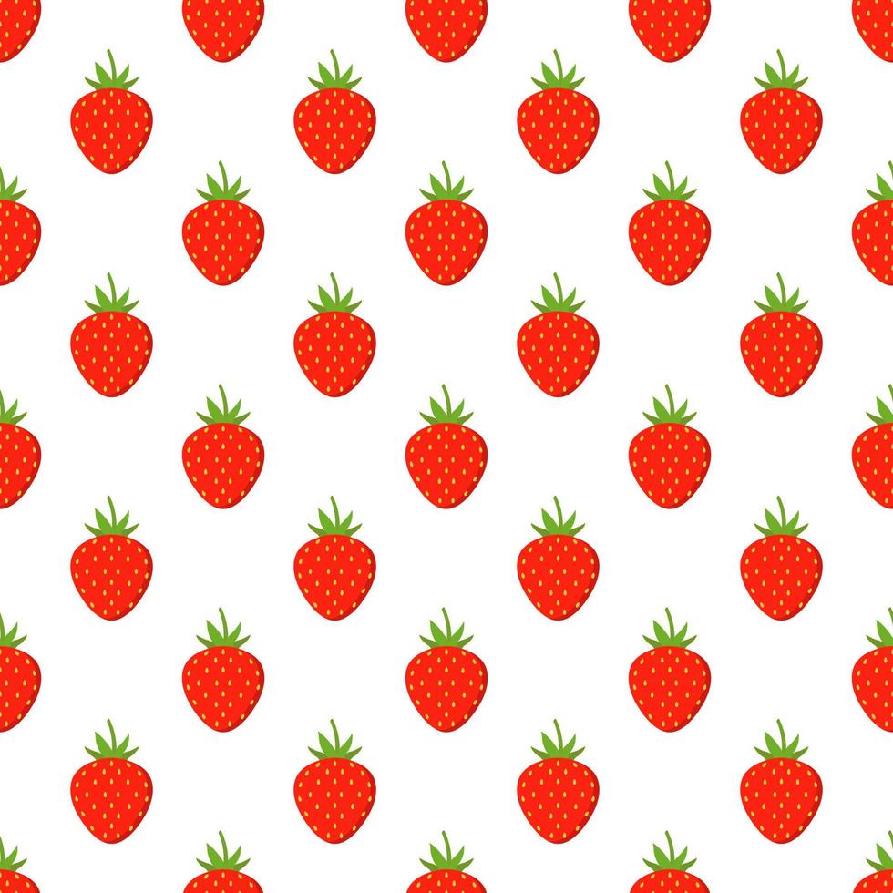 Seamless pattern of fresh strawberry background. vector
