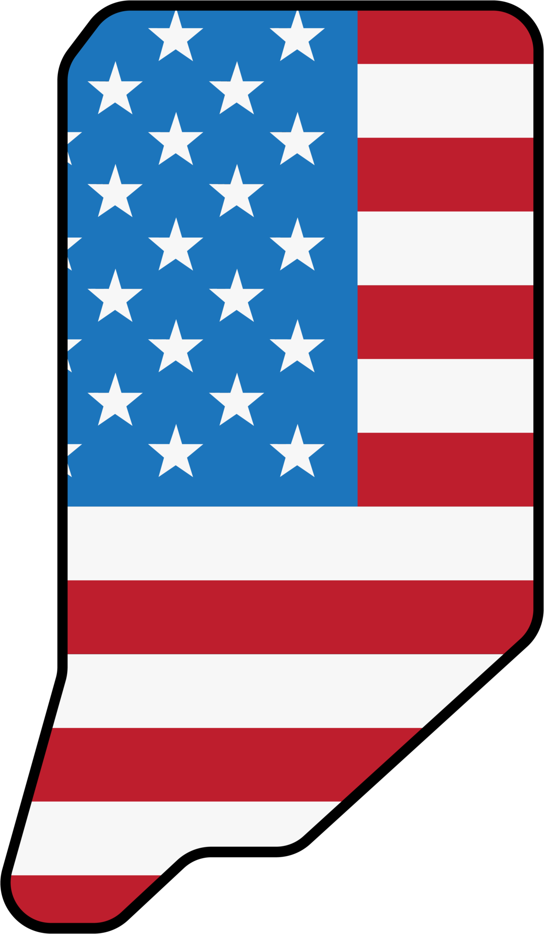 Free outline drawing of indiana state map on usa flag. 22130292 PNG ...