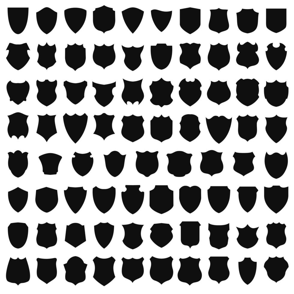 Shield blank emblems, heraldic shields. vector