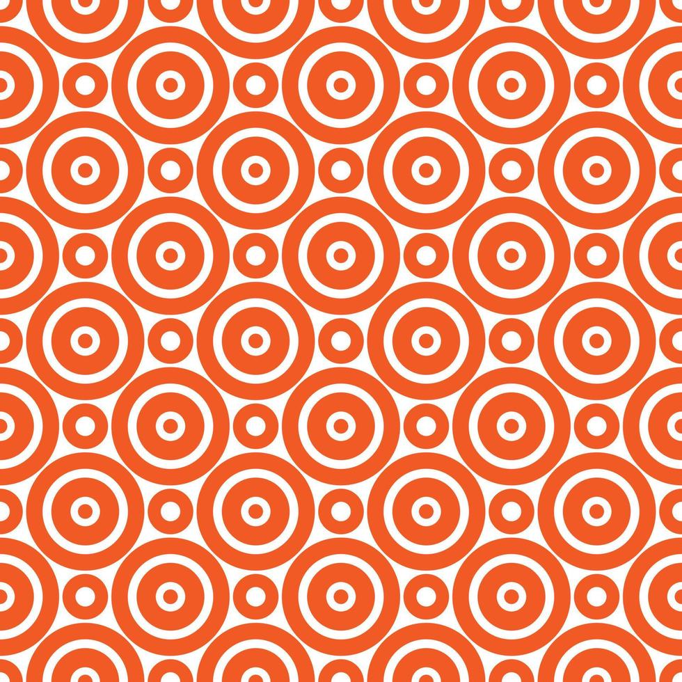 Orange and white circles seamless pattern. vector