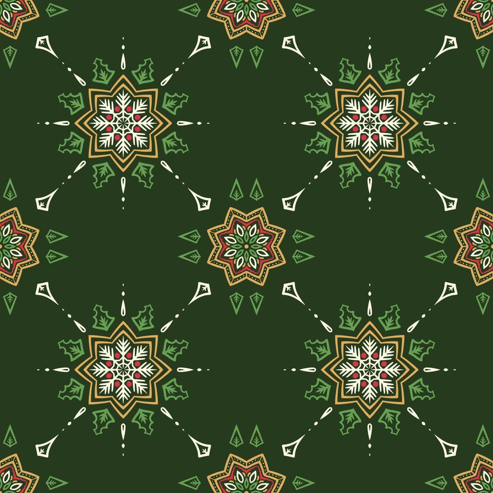 Seamless pattern floral background green. vector