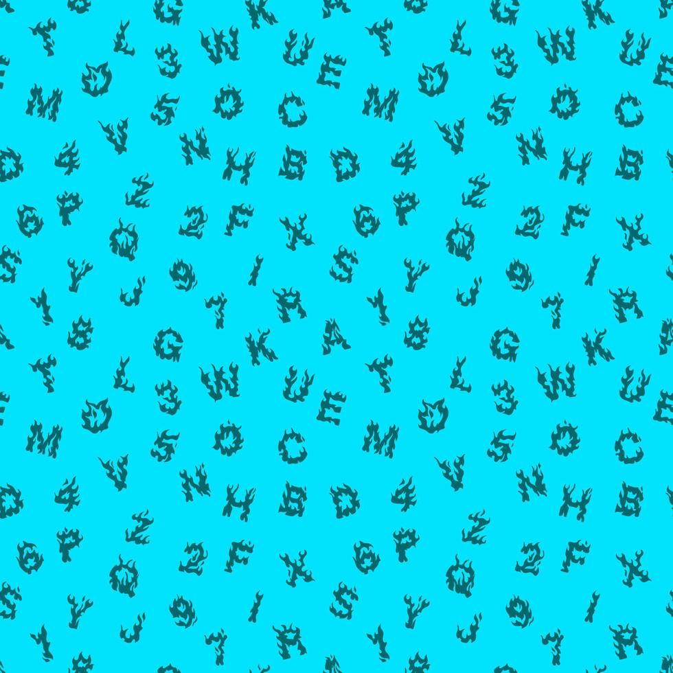 Blue seamless alphabet endless pattern. vector