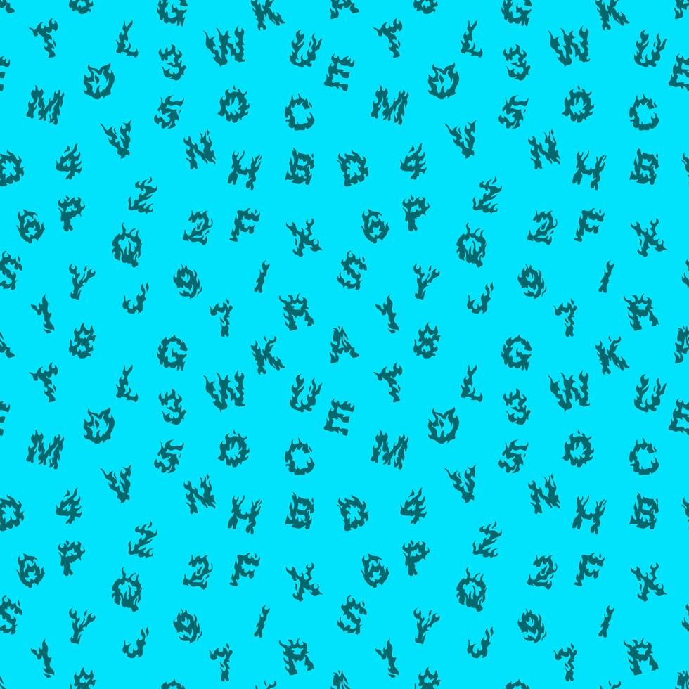 Blue seamless alphabet endless pattern. vector