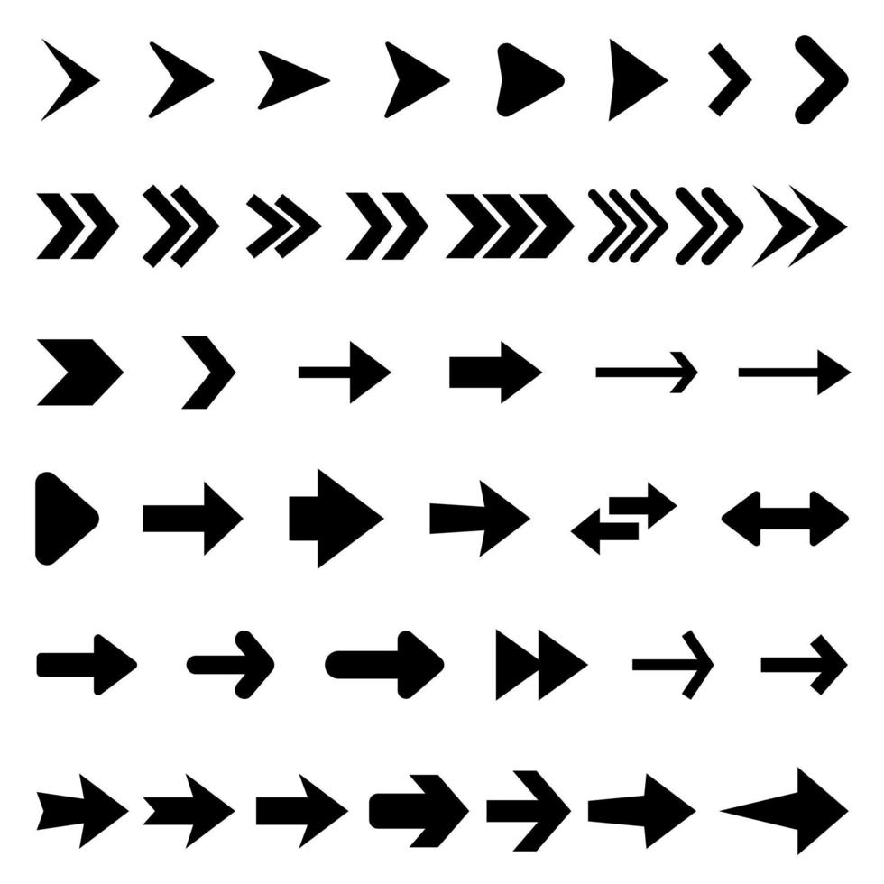 Arrows vector collection with elegant style and black color.