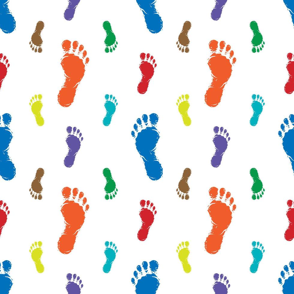 Seamless pattern with color footprint. vector