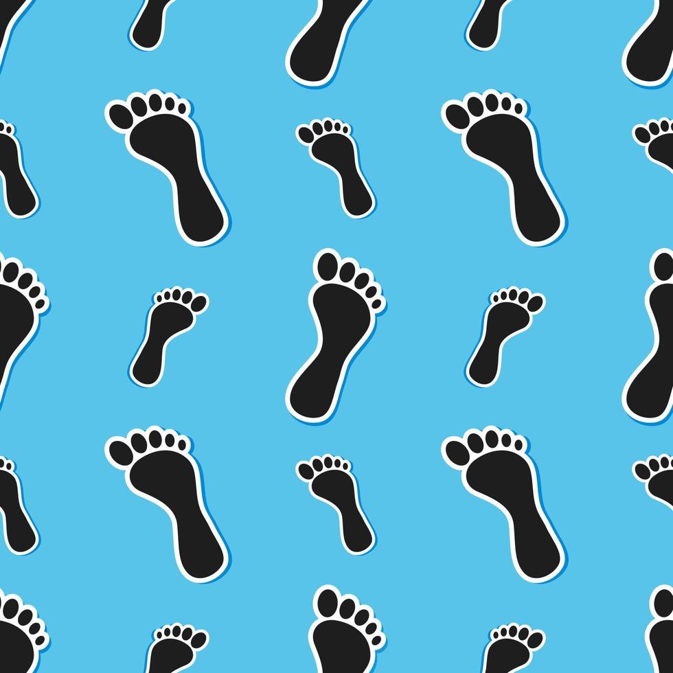 Seamless pattern with footprint, feet, footstep from the water on sand. vector